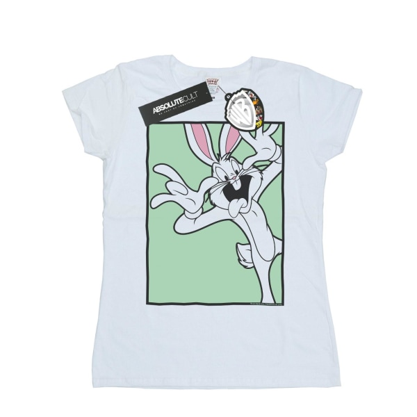 Looney Tunes Dam/Damer Bugs Bunny Rolig Ansikte Bomull T-shirt White XXL