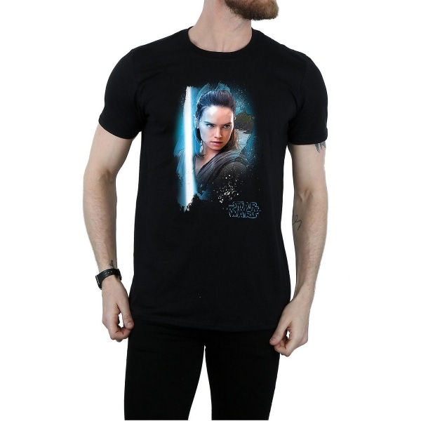 Star Wars: The Last Jedi Mens Rey T-shirt i borstad bomull M Blac Black M