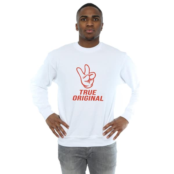 Disney Herr Mickey Mouse True Original Sweatshirt XL Vit White XL