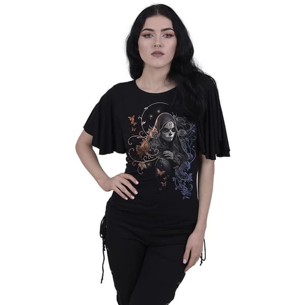 Spiral Direct Dam/Dam Gotisk Grace Båtringad Batwing Ärm Black 3XL