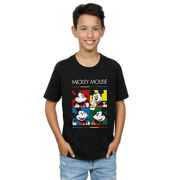 Disney Boys Mickey Mouse Square Colour T-Shirt 7-8 år Svart Black 7-8 Years