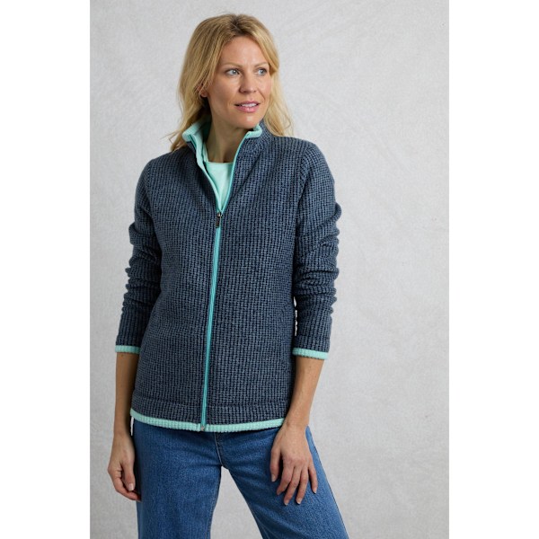 Weird Fish Dam/Dam Ariana Grid Miljövänlig Fleece med Hel Dragkedja Rich Navy 18 UK