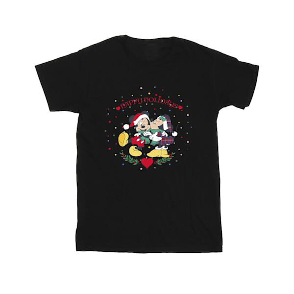 Disney Girls Mickey Mouse Mickey Minnie Jul Bomull T-Shir Black 3-4 Years