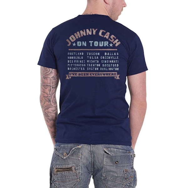 Johnny Cash Unisex Vuxen All Star Tour T-Shirt S Marinblå Navy Blue S