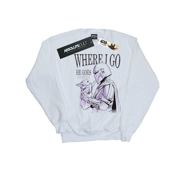 Star Wars The Mandalorian Where I Go Sweatshirt 4XL Vit White 4XL