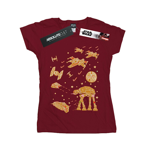 Star Wars Dam/Damer Gingerbread Battle Bomull T-shirt M Bourgogne Burgundy M