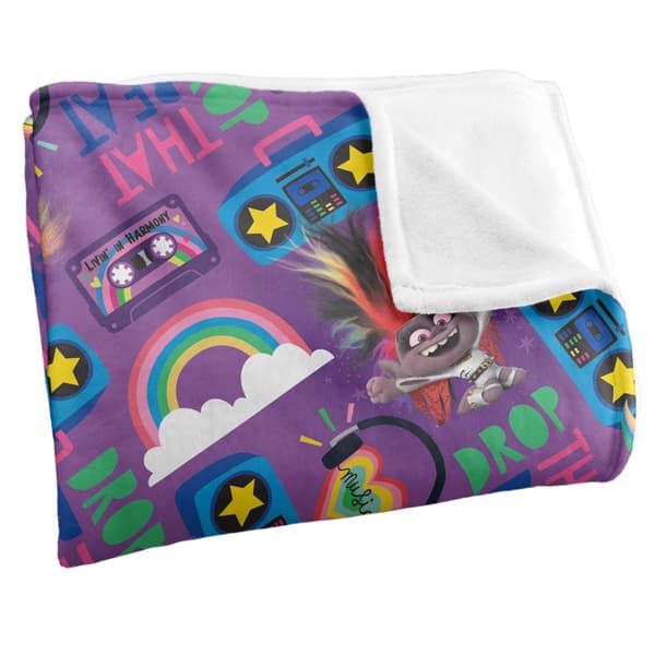 Trolls Silkeslen Filt med All-Over-Tryck, Mjuk Känsla, One Size Multico Multicoloured One Size