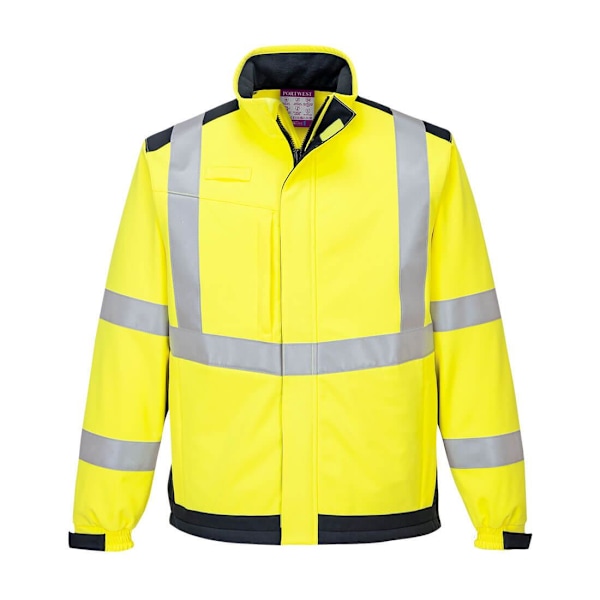 Portwest Hi-Vis Modaflame Multi-Norm Softshelljacka för män 4XL Yellow/Navy 4XL