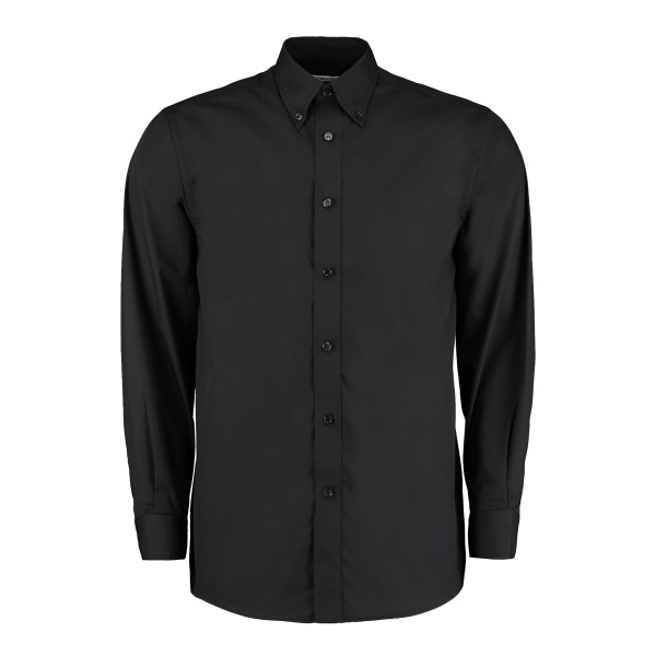 Kustom Kit Mens Workforce Långärmad skjorta XL Svart Black XL