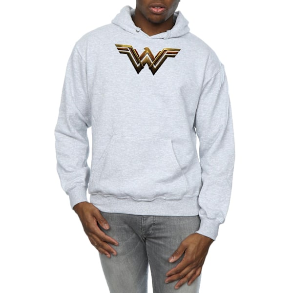 DC Comics Justice League Movie Wonder Woman Emblem Hoodie för män Sports Grey L