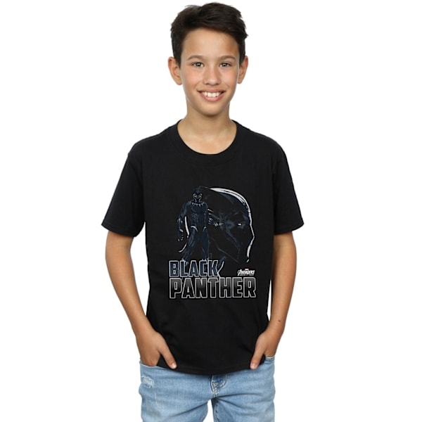 Avengers Infinity War Boys Black Panther Bomull T-shirt 9-11 År Black 9-11 Years