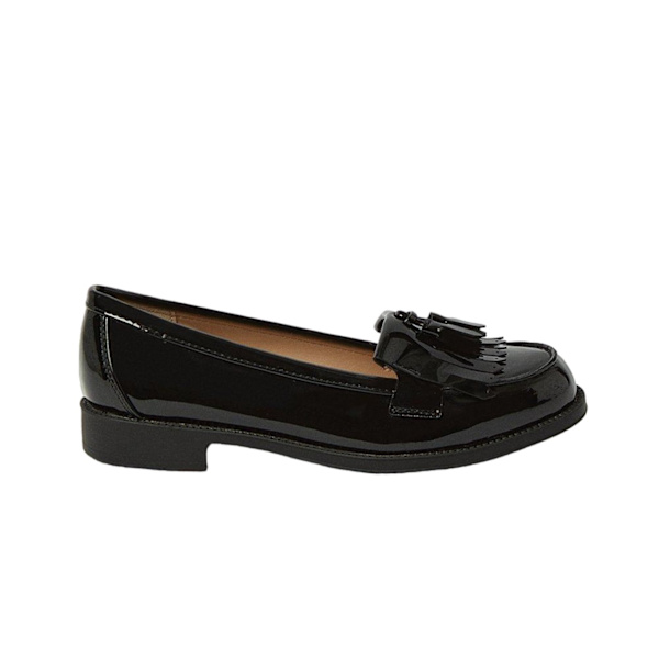 Dorothy Perkins Dam/Damer Leigh Fringe Bred Läderskor 5 UK Wi True Black 5 UK Wide