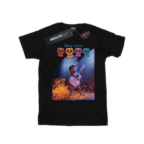 Disney Flickor Coco Miguel Spelar Gitarr T-Shirt i Bomull 5-6 År Black 5-6 Years