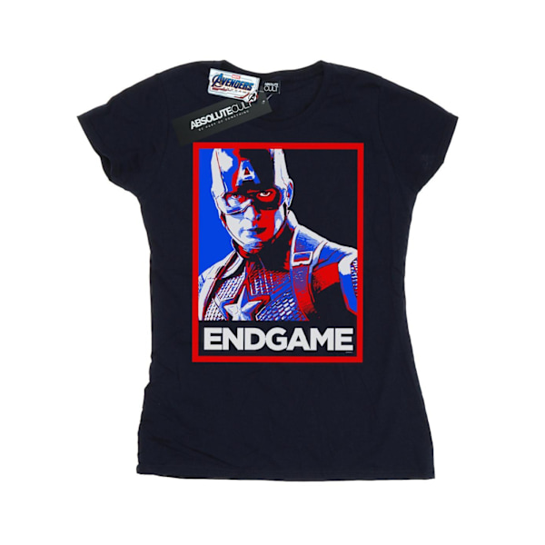 Marvel Womens/Ladies Avengers Endgame Captain America Poster Co Navy Blue XXL