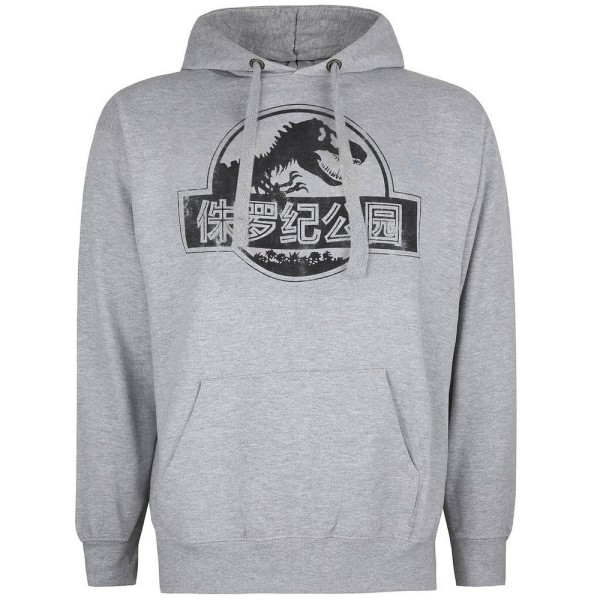 Jurassic Park Herr Chinese Logo Hoodie XL Sports Grå/Svart Sports Grey/Black XL
