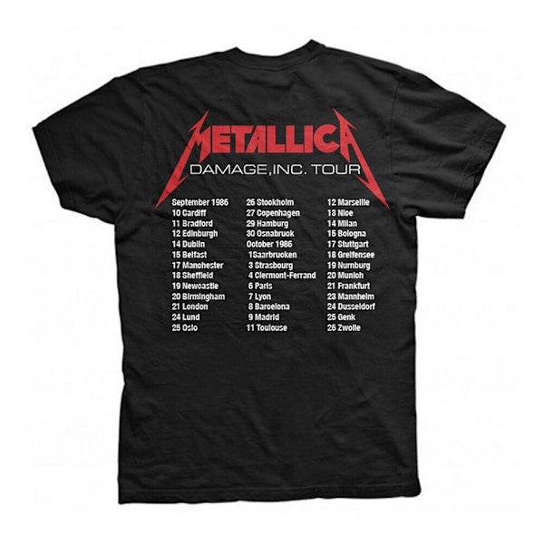 Metallica Unisex Adult MOP European Tour 86 T-Shirt M Svart Black M