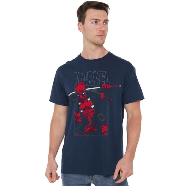 Deadpool Herr Svärd T-Shirt L Marinblå Navy L