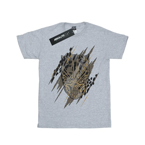 Marvel Boys Black Panther Gold Head T-Shirt 7-8 år Sports Grå Sports Grey 7-8 Years