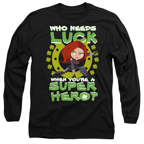 Black Widow Unisex Vuxen St Patrick´s Day Lyckosam Superhjälte St Pa Black M