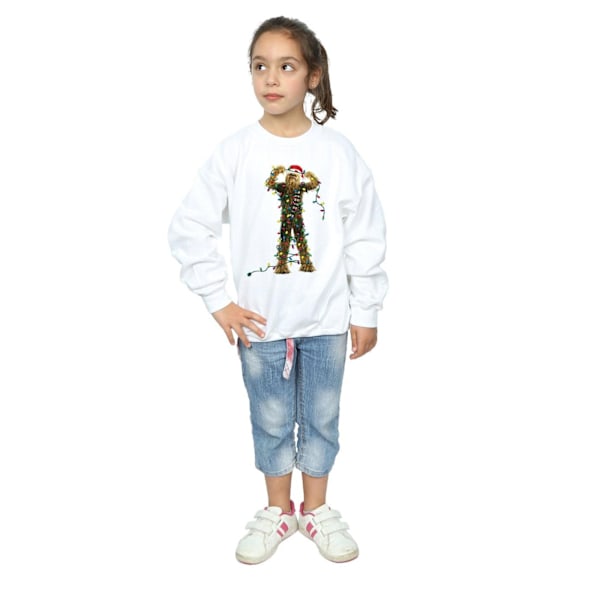Star Wars Girls Chewbacca Julbelysning Sweatshirt 5-6 år White 5-6 Years