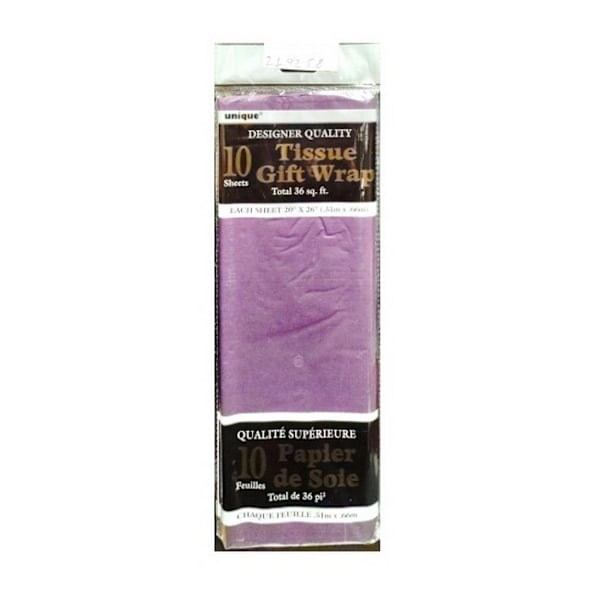 Unique Party Silkespapper Presentpapper Ark (10-pack) En Storlek Purple One Size