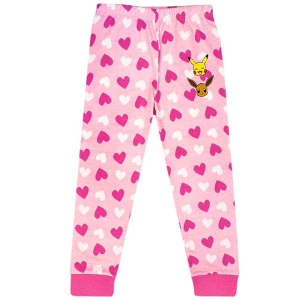 Pokemon Girls Besties Pikachu & Eevee Frill Lång Pyjamas Set 5-6 White/Pink 5-6 Years