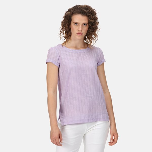 Regatta Dam/Dam Jaelynn Dobby Bomull T-shirt 10 UK Pastell Pastel Lilac 10 UK
