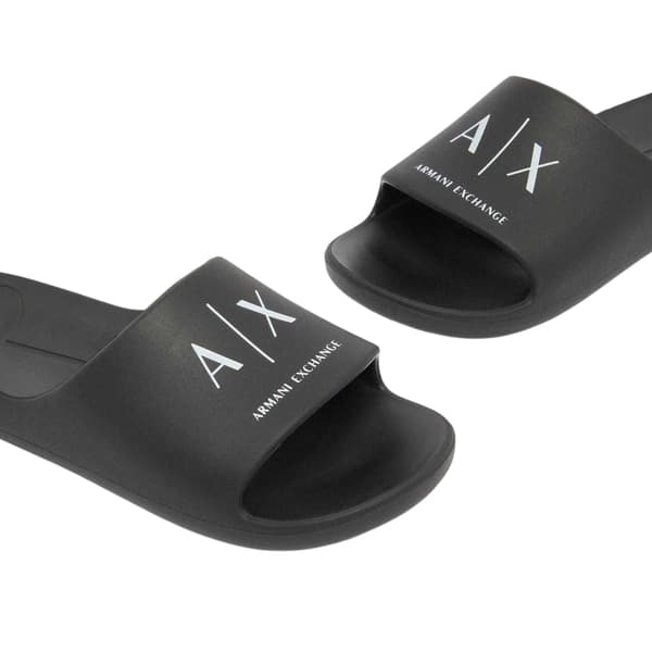 Armani Exchange Herr Logo Flat Sliders 9 UK Svart Black 9 UK