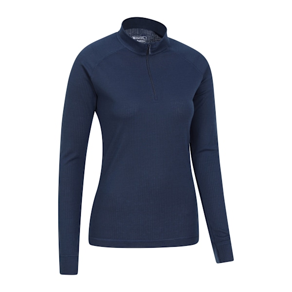 Mountain Warehouse Dam Talus Zip Neck Långärmad Termisk Topp för Kvinnor Navy 10 UK