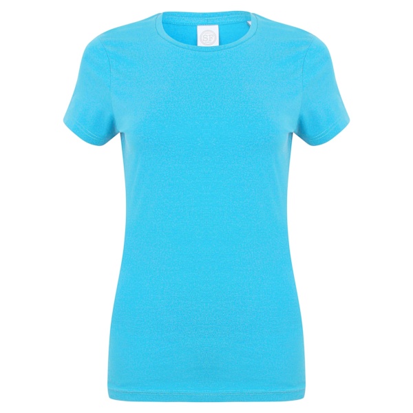 Skinni Fit Dam/Kvinnor Feel Good Stretch Kortärmad T-shirt Surf Blue L