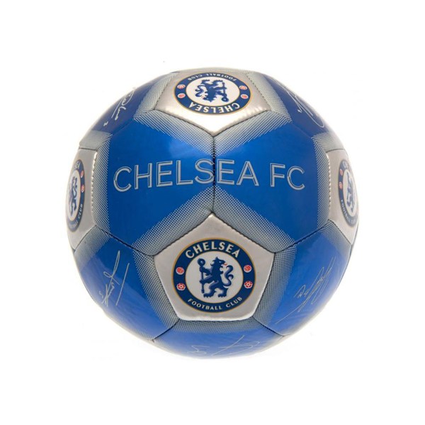 Chelsea FC tryckt signatur skillsboll One Size Blå/Silver Blue/Silver One Size