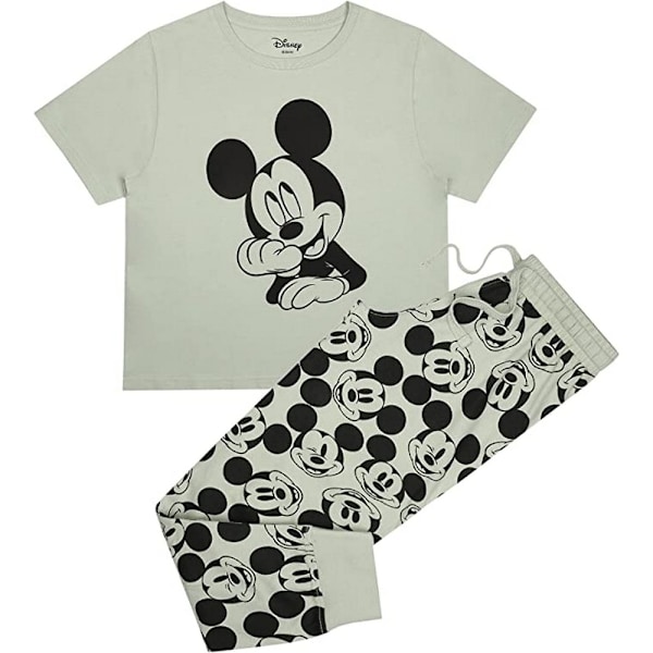 Disney Dam/Damdröm Båten Musse Pigg Lång Pyjamas Set S G Green/Black S