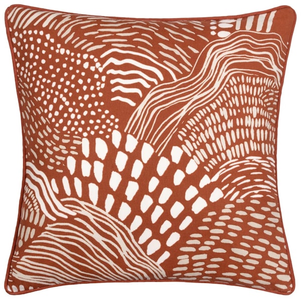 Hoem Nola Piped Abstract Kuddfodral 45cm x 45cm Kastanj Chestnut 45cm x 45cm