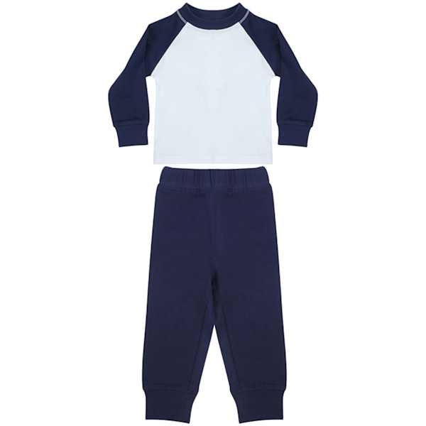 Larkwood Baby Unisex Pyjamas Set 12-18 Månader Marinblå Navy/White 12-18 Months