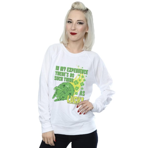 Star Wars Dam/Kvinnor Millennium Falcon Shamrock Luck Sweatshirt White XXL