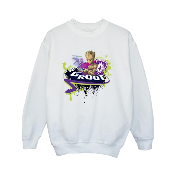 Marvel Boys Guardians Of The Galaxy Groot Gaming Holo Sweatshirt White 9-11 Years