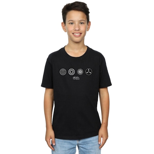 Fantastiska vidunder Boys Circular Icons T-shirt 9-11 år Svart Black 9-11 Years