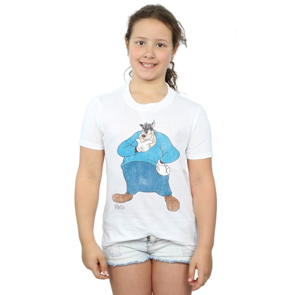 Disney Girls Classic Pete Bomull T-shirt 9-11 år Vit White 9-11 Years