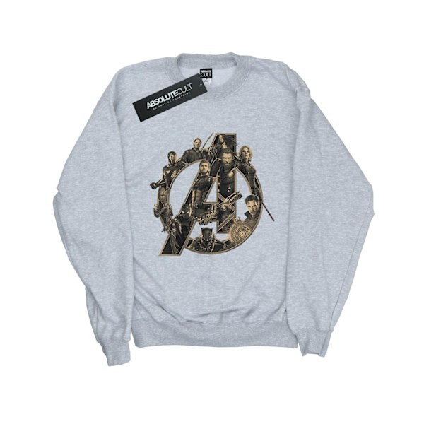 Marvel Boys Avengers Infinity War Marvel Logo Sweatshirt 7-8 år Sports Grey 7-8 Years