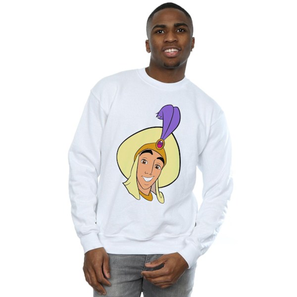 Disney Herr Aladdin Prince Ali Ansikte Sweatshirt 4XL Vit White 4XL