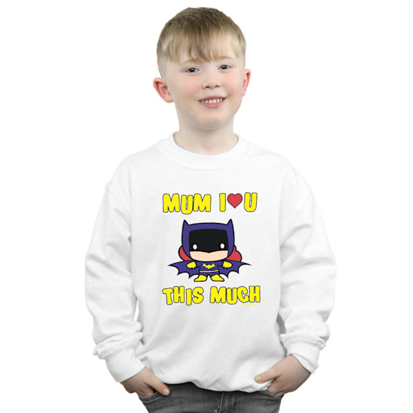 DC Comics Boys Batgirl Mum I Love You This Much Sweatshirt 3-4 White 3-4 Years