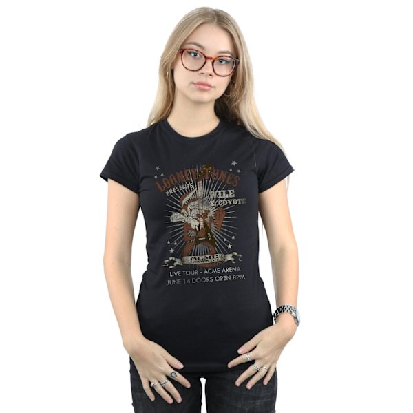 Looney Tunes Dam/Damer Wile E Coyote Gitarr Bomull T-shirt Black L