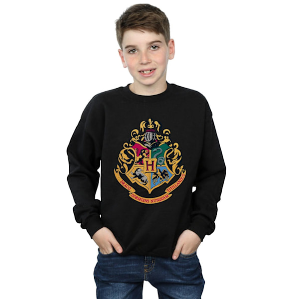 Harry Potter Pojkar Hogwarts Crest Guld Bläck Sweatshirt 5-6 År Black 5-6 Years