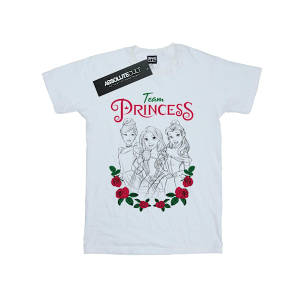 Disney Princess Girls Flower Team Bomull T-shirt 5-6 år Vit White 5-6 Years