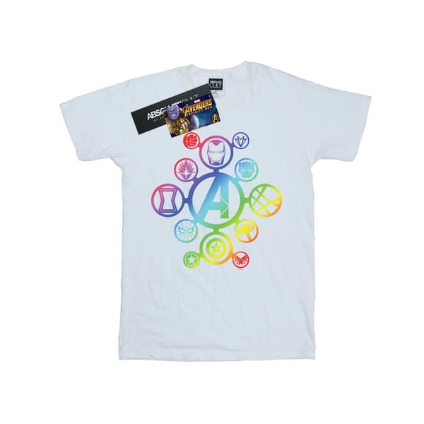 Marvel Dam/Dam Avengers Infinity War Rainbow Icons Bomull White M