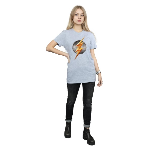 Flash Dam/Kvinnor Logo Bomull Boyfriend T-Shirt XXL Sports Grå Sports Grey XXL