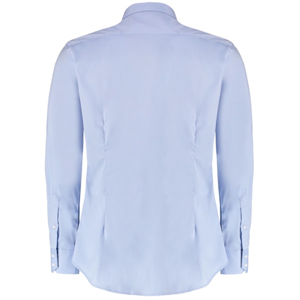 Kustom Kit Herr Oxford Stretch Slim Långärmad Skjorta 15in Ljusblå Light Blue 15in