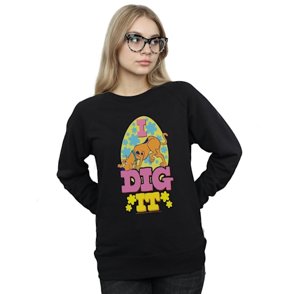 Scooby Doo Dam/Kvinnor Påsk I Dig It Sweatshirt L Svart Black L