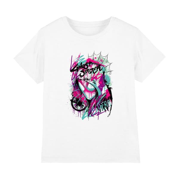 Marvel Barn/Barn Ghost-Spider Graffiti T-shirt 7-8 År F White 7-8 Years
