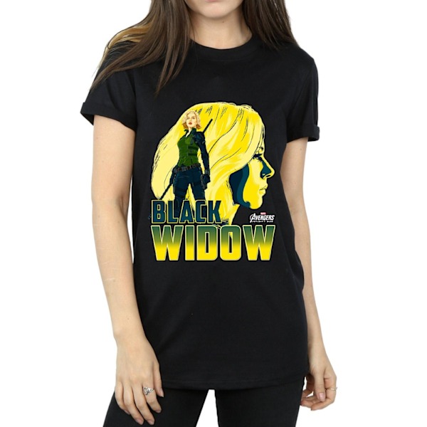 Avengers Infinity War Dam Black Widow Bomull Boyfriend T-shirt Black L